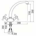 NOBILI GRAZIA TWO HANDLE SINK KITCHEN MIXER TAP CHROME PLATED