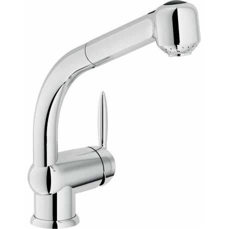 NOBILI OVETTO SINGLE LEVER SINK MIXER TAP WITH PULL OUT SPRAY CHROME