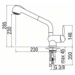 NOBILI OVETTO SINGLE LEVER SINK MIXER TAP WITH PULL OUT SPRAY CHROME