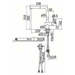 NOBILI LIVE UNDER WINDOW KITCHEN SINGLE LEVER SINK MIXER TAP WITH PULL OUT SPRAY CHROME
