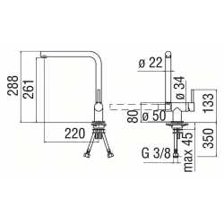 NOBILI FLAG MISCELATORE MONOCOMANDO PER LAVELLO SOTTOFINESTRA ACCIAIO INOX