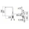 NOBILI FLAG MISCELATORE MONOCOMANDO PER LAVELLO SOTTOFINESTRA ACCIAIO INOX