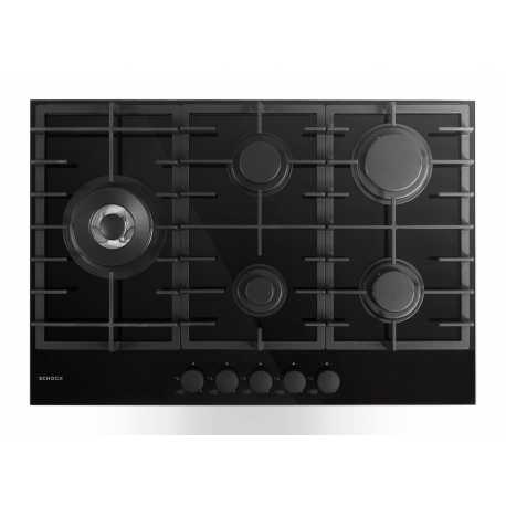 SCHOCK GAS HOB CRYSTAL PC 75 BLACK GLASS 75 CM