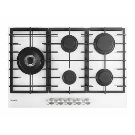 SCHOCK GAS HOB CRYSTAL PC 75 WHITE GLASS 75 CM