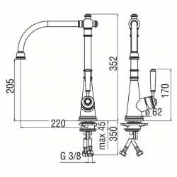 NOBILI SINGLE LEVER SINK MIXER TAP CHARLIE BRONZE