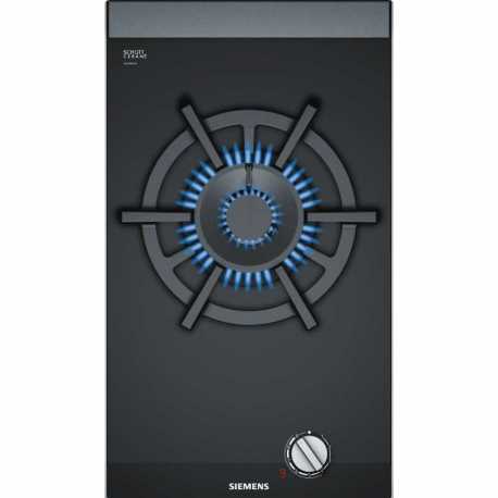 SIEMENS DOMINO GAS HOB 1 BURNER ER3A6AB70 BLACK CERAMIC GLASS 30 CM