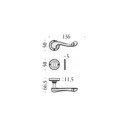 COLOMBO DESIGN DOOR HANDLES PAIR ON ROSE SERIES ANTOLOGHIA BAROCCO
