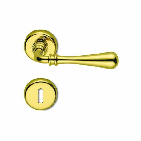 COLOMBO DESIGN DOOR HANDLES PAIR ON ROSE SERIES ANTOLOGHIA LIDIA