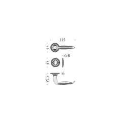 COLOMBO DESIGN DOOR HANDLES PAIR ON ROSE SERIES ANTOLOGHIA LOUIS XVI