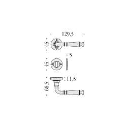 COLOMBO DESIGN DOOR HANDLES PAIR ON ROSE SERIES ANTOLOGHIA OTTOCENTO