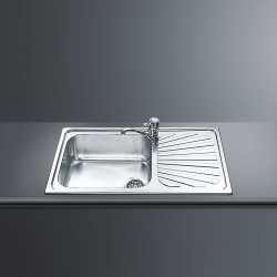 SMEG EINBAUSPÜLE SG861D EDELSTAHL MIT RECHTEM TROPF