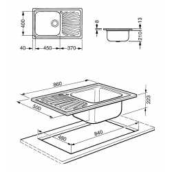 LAVELLO SMEG SG861D ACCIAIO INOX GOCCIOLATOIO A DESTRA