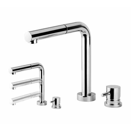 CM ACQUAMIX ELBA ROBINET MITIGEUR SOUS FENÊTRE MONOCOMMANDE AVEC DOUCHETTE EXTRACTIBLE CHROME