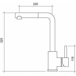 CM ACQUAMIX VRACE MONOCOMANDO PARA FREGADERO CAÑO HORIZONTAL EXTRAÍBLE CROMO