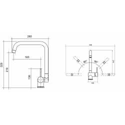 CM HYDRAMIX TASMAN UNTERFENSTER EINHAND SPÜLTISCHMISCHER CHROM
