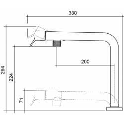 CM HYDRAMIX BOHAI UNDER WINDOW KITCHEN SINGLE LEVER SINK MIXER TAP CHROME