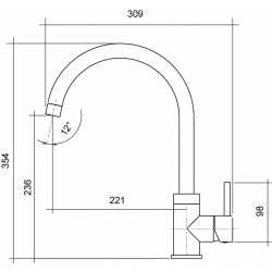 CM HYDRAMIX TIRRENO GRIFO MONOCOMANDO PARA FREGADERO