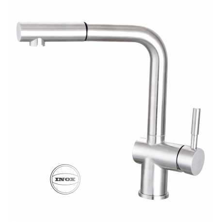 CM EASY MIX FLY SINGLE LEVER SINK MIXER TAP WITH PULL OUT SPRAY STEEL
