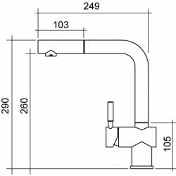 CM EASY MIX FLY SINGLE LEVER SINK MIXER TAP WITH PULL OUT SPRAY STEEL