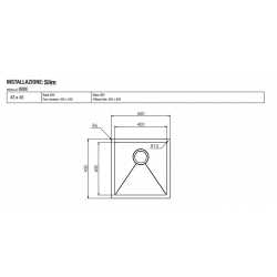 CM IRIDE KÜCHENSPÜLE 1 SCHÜSSEL 45x45 SLIM - UNTERPLATTE - FILOTOP PVD BEHANDLUNG GUN METAL