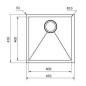 CM IRIDE KITCHEN SINK 1 BOWL 45x45 SLIM - UNDERTOP - FILOTOP PVD TREATMENT GUN METAL