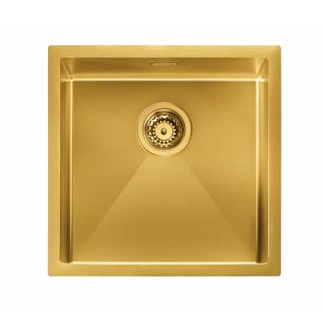 CM IRIDE KÜCHENSPÜLE 1 SCHÜSSEL 45x45 SLIM - UNTERPLATTE - FILOTOP PVD BEHANDLUNG GOLD