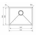 CM IRIDE KÜCHENSPÜLE 1 SCHÜSSEL 57x45 SLIM - UNTERPLATTE - FILOTOP PVD BEHANDLUNG GOLD