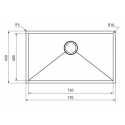 CM IRIDE KITCHEN SINK 1 BOWL 77x45 SLIM - UNDERTOP - FILOTOP PVD TREATMENT GUN METAL
