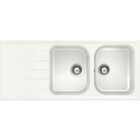 LAVELLO SCHOCK LITHOS D200A 2 VASCHE CRISTALITE BIANCO ASSOLUTO