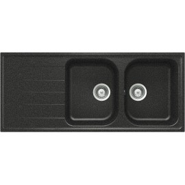SCHOCK LITHOS ÉVIER 2 CUVES D200 A CRISTALITE BLANC ALPINA 116x50