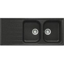 SCHOCK LITHOS ÉVIER 2 CUVES D200 A CRISTALITE BLANC ALPINA 116x50