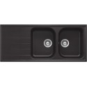SCHOCK LITHOS ÉVIER 2 CUVES D200 A CRISTALITE BLANC ALPINA 116x50