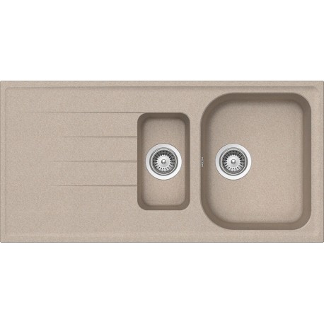 LAVELLO SCHOCK LITHOS D150 A  - 1,5 VASCHE CRISTALITE AVENA