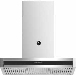 STEEL GENESI WANDHAUBE EDELSTAHL/FARBIGE FRONTPLATTE 90 CM