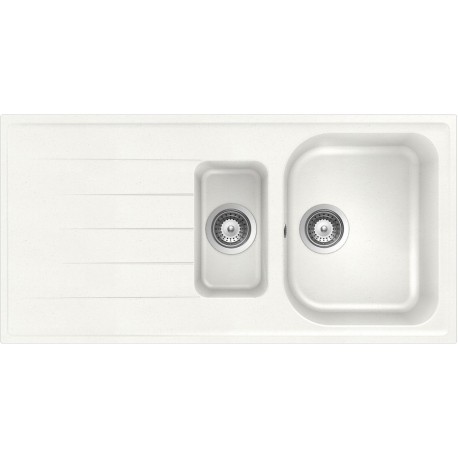 SCHOCK KITCHEN SINK LITHOS D150 A - 1.5 BOWL CRISTALITE WHITE