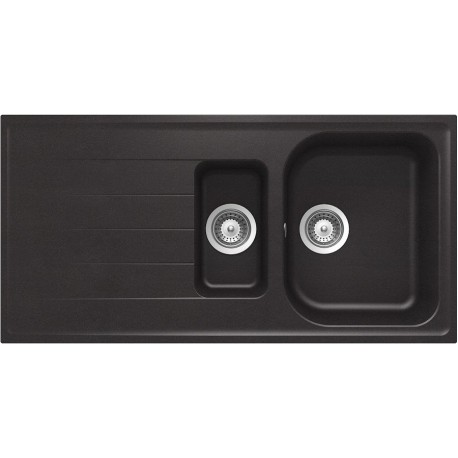 SCHOCK KITCHEN SINK LITHOS D150 A - 1.5 BOWL CRISTALITE BLACK SCHOCK KITCHEN SINK LITHOS D150 A - 1.5 BOWL CRISTALITE BLACK
