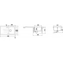 FREGADERO SCHOCK LITOS D100 A DE 1 SENO CRISTALITE NEGRO