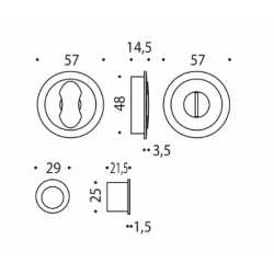 COLOMBO ONE MOOD COLLECTION SCHIEBETÜREN-KIT AUS 2 GERILLTEN GRIFFEN MIT TOILETTENKNAUFVERSCHLUSS