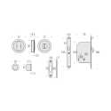 COLOMBO DESIGN OPEN ID211 LK SET DE POIGNÉES CUVETTES POUR PORTES COULISSANTES AVEC SERRURE