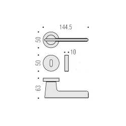 COLOMBO DESIGN DOOR HANDLES PAIR ALATO' SERIES ON ROSE
