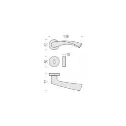 COLOMBO DESIGN DOOR HANDLES PAIR FLESSA SERIES ON ROSE MADE IN ITALY