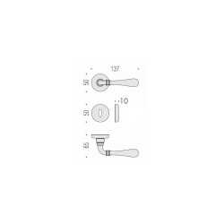 COLOMBO DESIGN DOOR HANDLES PAIR IDA SERIES ON ROSE MADE IN ITALY