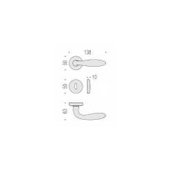 COLOMBO DESIGN DOOR HANDLES PAIR MACH SERIES ON ROSE MADE IN ITALY