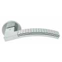 POIGNÉES DE PORTES COLOMBO DESIGN TRAMA LC81 CHROME BROSSÉ-CHROME SUR ROSACE MADE IN ITALY