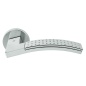 MANILLAS DE PUERTA COLOMBO DESIGN TRAMA LC81 CROMO MATE-CROMO CON ROSETA MADE IN ITALY