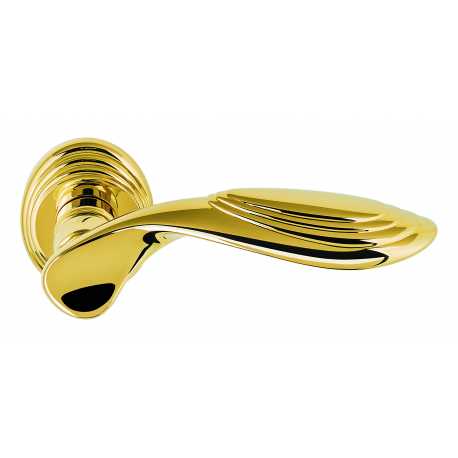 COLOMBO DESIGN DOOR HANDLES PAIR CAMEO SERIES ON ROSE MADE IN ITALY