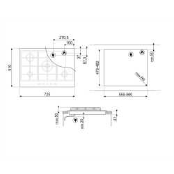 TABLE DE CUISSON SMEG PX375MB MATT BLACK 72,5 CM