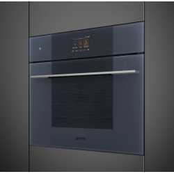 SMEG SO4104APG EINBAU KOMPAKT-MIKROWELLEN BACKOFEN H 45 CM DESIGNLINIEN LINEA NEPTUNE GREY