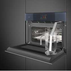 SMEG SO4104APG EINBAU KOMPAKT-MIKROWELLEN BACKOFEN H 45 CM DESIGNLINIEN LINEA NEPTUNE GREY