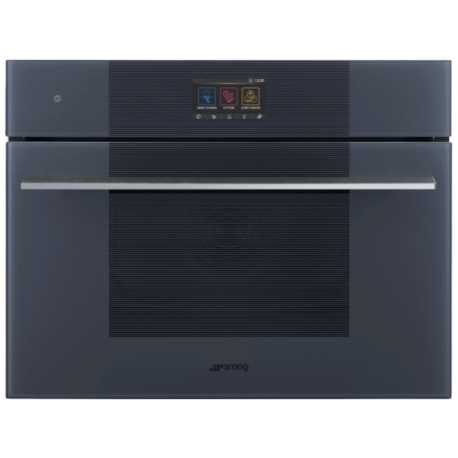 SMEG SO4104M2PG EINBAU KOMPAKT-MIKROWELLEN H 45 CM DESIGNLINIEN LINEA NEPTUNE GREY